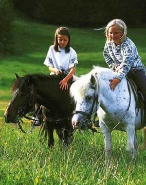 Kinder auf den Ponys