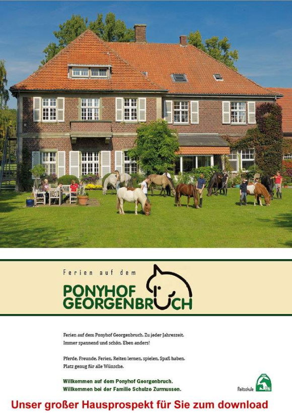 Hausprospekt Ponyhoff Georgenbruch, Ponyferien in NRW